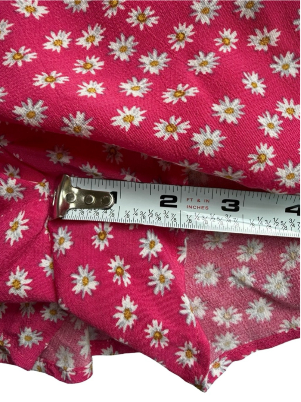 Zara Hot Pink Daisy Print Skort Size M Festival Cottagecore Coquette Feminine - Picture 9 of 13